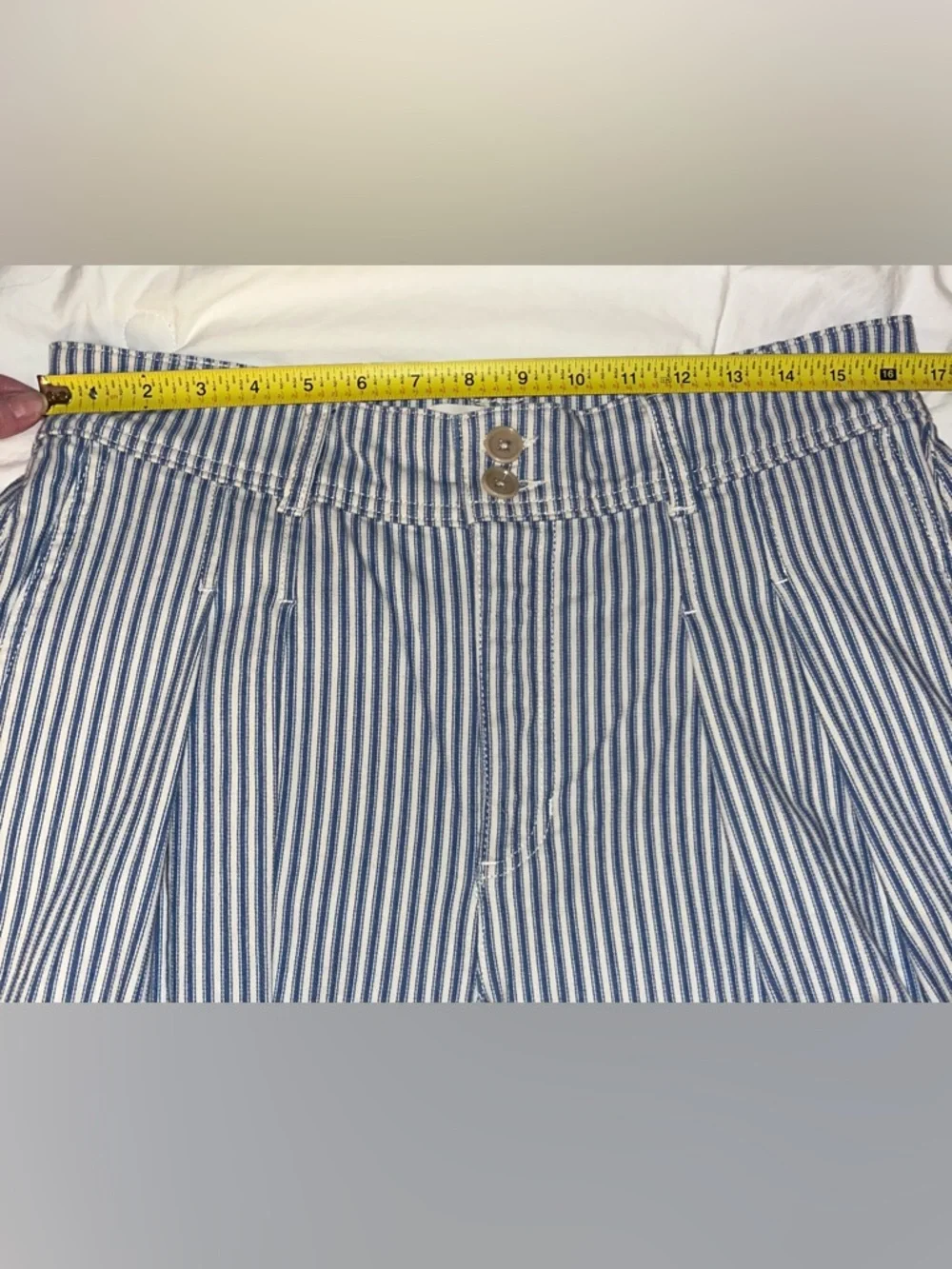 Boden Brompton Wide Leg Trousers in Blue Stripe size 12R - Picture 6 of 12